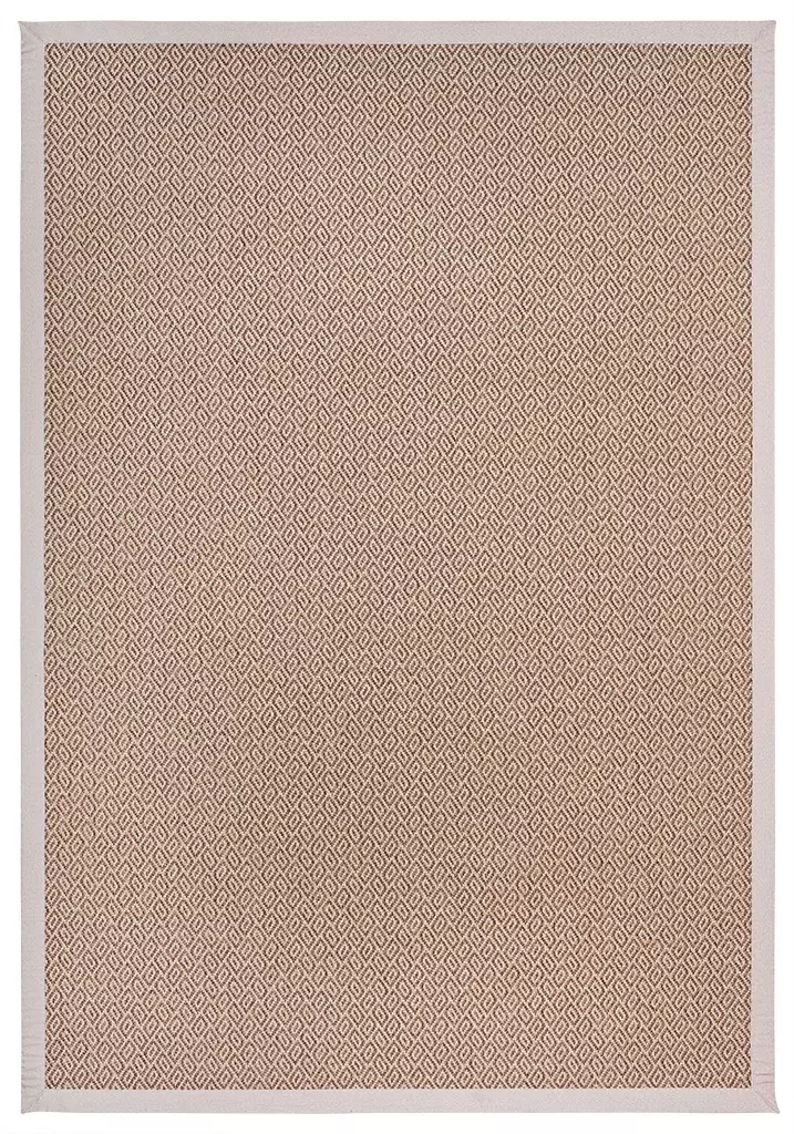 Sisal İç ve Dış Mekan Kullanıma Uygun Dokuma Kahverengi Halı Krem Bordürlü 4603/72