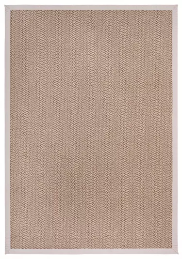Sisal İç ve Dış Mekan Kullanıma Uygun Dokuma Kahverengi Halı Krem Bordürlü 4603/72