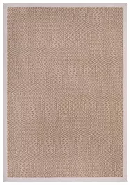 Sisal İç ve Dış Mekan Kullanıma Uygun Dokuma Kahverengi Halı Krem Bordürlü 4603/72