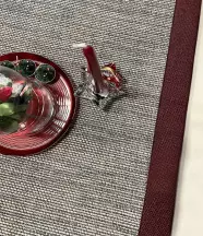 Sisal İç ve Dış Mekan Kullanıma Uygun Dokuma Gri Halı Bordo Bordürlü 4025/15