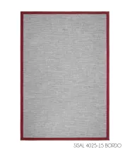 Sisal İç ve Dış Mekan Kullanıma Uygun Dokuma Gri Halı Bordo Bordürlü 4025/15
