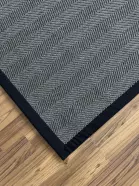 Sisal İç ve Dış Mekan Kullanıma Uygun Dokuma Gri Halı Siyah Bordürlü 4586/43